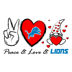 Peace Love Lions Heart With Gnome SVG