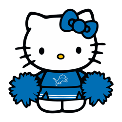 Hello Kitty Detroit Lions Cheerleader SVG