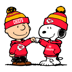 Charlie Brown And Snoopy Kansas City Chiefs SVG
