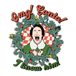 Retro Buddy Elf Omg Santa I Know Him Funny Christmas SVG
