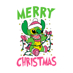 Merry Christmas Stitch Grinch Vibe SVG
