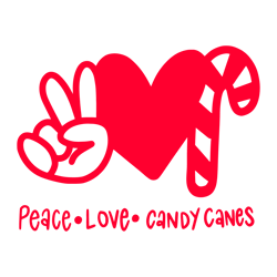 Heart Peace Love Candy Canes SVG