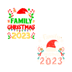 Family Christmas 2023 Santa Hat SVG