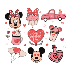 Pink Happy Valentines Day Disney SVG