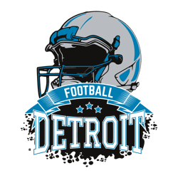 Retro Detroit Football Helmet SVG