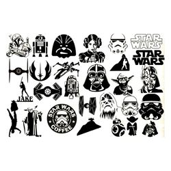 28 Files Star Wars Bundle SVG, Yoda SVG