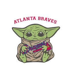 Atlanta Braves Baby Yoda Sport Logo Team Gift SVG