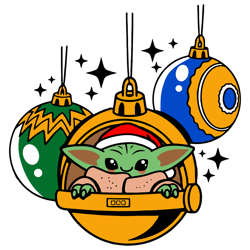Baby Yoda In Christmas Ball SVG