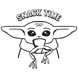 Baby Yoda Snack Time Yoda Eating Frog Snack Time SVG