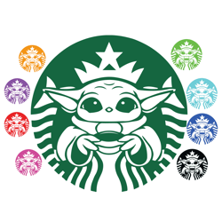 Baby Yoda Starbucks Logo SVG Trending