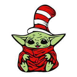 Cute Yoda Dr Seuss Day Cat In Hat SVG