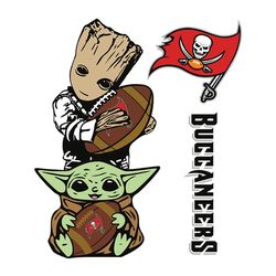 Groot And Baby Yoda Fan Tampa Bay Buccaneers Nfl Football SVG Cricut File