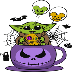 Halloween Baby Boo Baby Yoda Pumpkin Trick Or Treat Boo SVG Cricut Files Cut Files