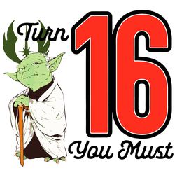 Star Wars Yoda 16th Birthday White Version SVG