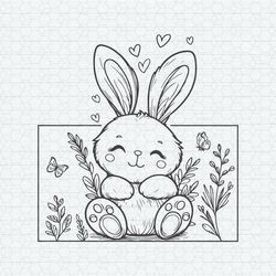 Cute Bunny Garden Happy Easter SVG