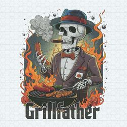 Retro Grillfather Snarky Skeleton PNG