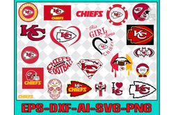Chiefs Football SVG Bundle - 22 Logos & Designs