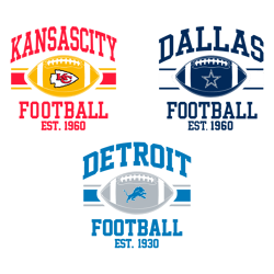 Football Detroit Lions Chiefs Dallas Svg Bundle Grinchmas