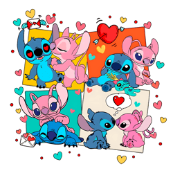 Stitch And Angel Disney Valentines Day PNG