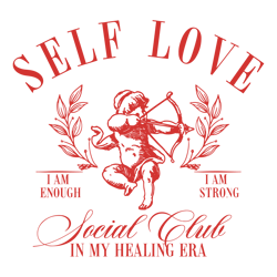 Cute Self Love Cupid Social Club SVG