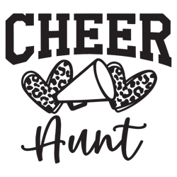 Cheer Aunt SVG Leopard Glitter Cheerleader SVG Blue Glitter Leopard Heart SVG Group Shirts SVG Cheer Aunt
