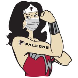Wonder Woman Atlanta Falcons with Face Mask SVG