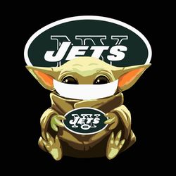 Baby Yoda Face Mask New York Jets Logo Nfl SVG