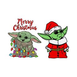 Baby Yoda Santa Hat Love Christmas SVG