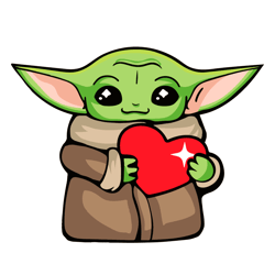 Baby Yoda With Heart - Star Wars Valentine Day SVG