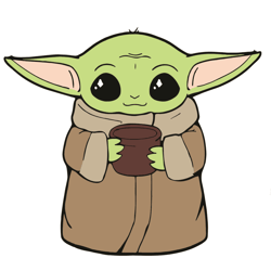 Cute Baby Yoda Hug Mug SVG