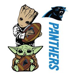 Groot And Baby Yoda Carolina Panthers Nfl SVG Football