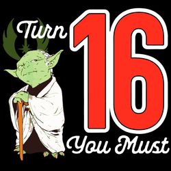 Star Wars Yoda 16th Birthday Black Version SVG