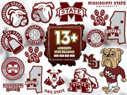 14 Files Mississippi State Bulldogs Football Svg Bundle, MS Bulldogs Logo Svg