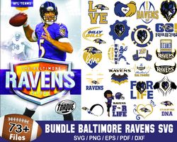 73 Files Baltimore Ravens Football Svg Bundle, Ravens Logo Svg, Ravens Lovers