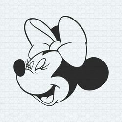 Minnie Mouse Winking SVG Happy Minnie Mouse SVG Minnie Mouse Head SVG