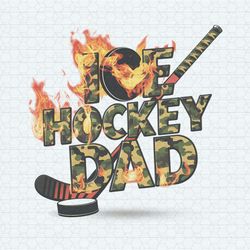 Retro Ice Hockey Dad Fire PNG