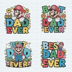 Best Dad Ever Super Mario SVG Bundle