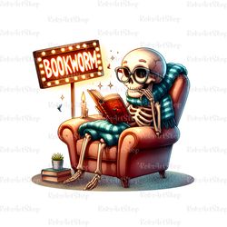 cute bookworm png, reading trash png, book stickers, sarcastic skeleton, trashy book sublimation design