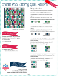 Charm Pack Cherry Shortcut Quilt Pattern PDF