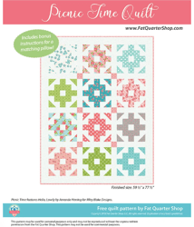 "Sunshine Serenade: Picnic Time Quilt Pattern - PDF Outdoor Harmony"