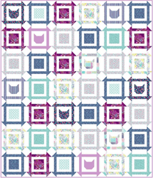 lovecrafts cat painterly blooms quilt pattern - downloadable pdf