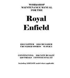 Royal Enfield 250 Trials, Continental Gt Service Workshop Repair Manual Reprint