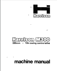 HARRISON M300 LATHE MACHINE MANUAL PDF