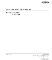 Freightliner Cascadia CA125 Semi-Truck Tractor-Trailer Service Manual Models: CA125DC CA125SLP PDF