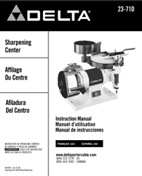 Delta 23-710 Sharpening Center instruction Manual PDF