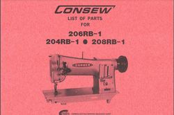 CONSEW 204RB-1, 206RB-1 AND 208RB-1 PARTS MANUAL - ELECTRONIC ACROBAT PDF