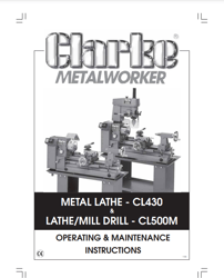 Clarke CL430 & CL500M Lathe manual PDF