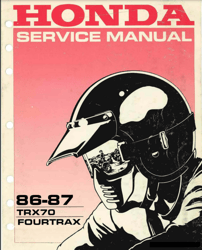 For ho-nda TRX70 FOURTRAX Service Repair Manual 1986-1987 PDF