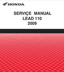 Honda Lead NHX110 NHX 110 2009 Motorcycle Service Repair Workshop Manual PDF