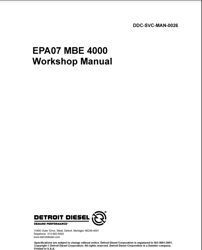 Mercedes diesel Engine MBE4000 Workshop service Manual DDC-SVC-MAN-0026_2011 PDF